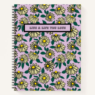 Carnet Motif floral jaune