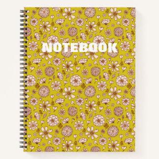 Carnet Motif floral jaune sans couture