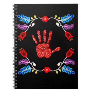 Carnet Motif Floral Ojibwe MMIW noir