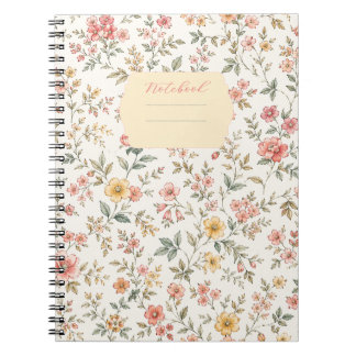 Carnet motif floral pastel