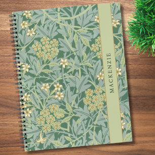 Carnet Motif floral personnalisé de jasmin vert