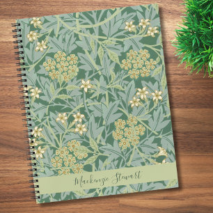 Carnet Motif floral personnalisé de jasmin vert