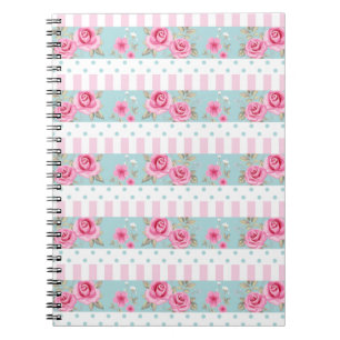 Carnet Motif floral rose et en bon état vintage