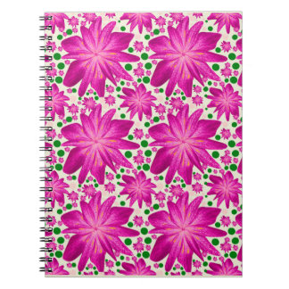 Carnet Motif floral rose vif sans couture