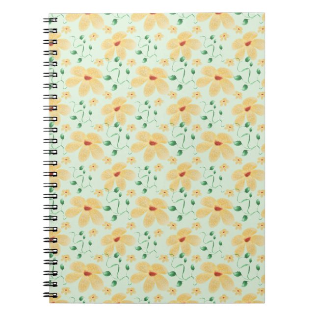 Carnet Motif floral tropical jaune sans couture (Devant)