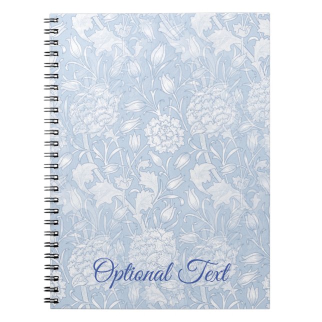 Carnet Motif Floral William Morris en bleu (Devant)