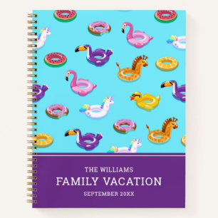 Carnet Motif flottant de la piscine d'été   Vacances en f