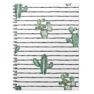 Carnet Motif fluide cactus aquarelle