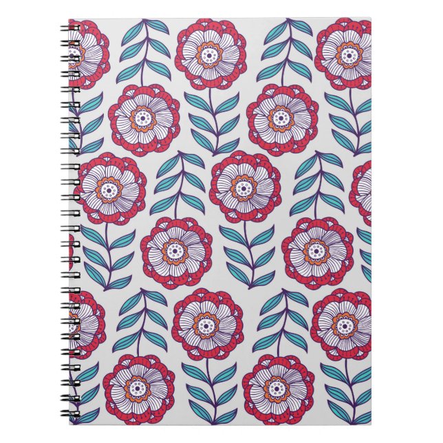 Carnet Motif fluide floral, texture sans fin avec flux (Devant)