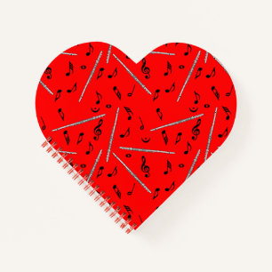 Carnet Motif Flute Music Note