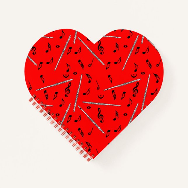 Carnet Motif Flute Music Note (Devant)