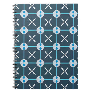 Carnet Motif géométrique abstrait bleu et blanc