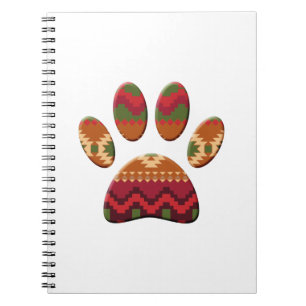 Carnet Motif géométrique Aztec Empreinte de patte Art Dog