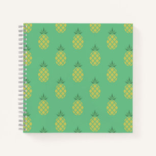 Carnet Motif géométrique de l'ananas sur fond vert