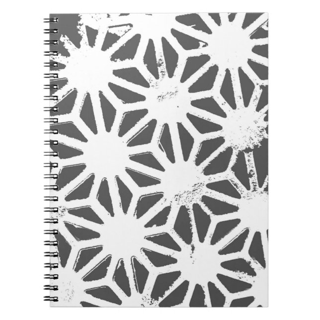 Carnet Motif géométrique gris charbon (Devant)