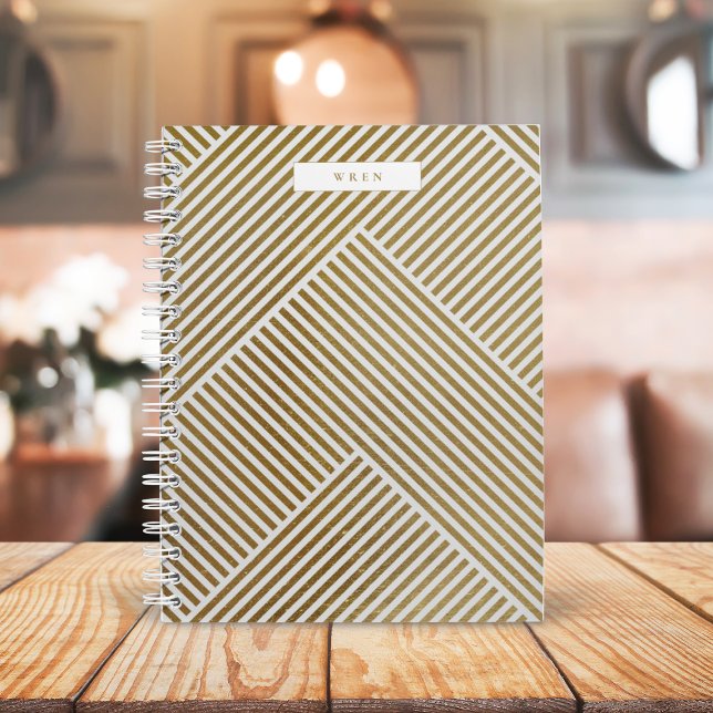 Carnet Motif géométrique or élégant luxe sophistiqué (Créateur téléchargé)