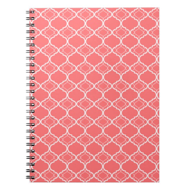 Carnet Motif géométrique rose de corail foncé de (Devant)