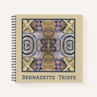Carnet Motif géométrique sans couture marron et mauve