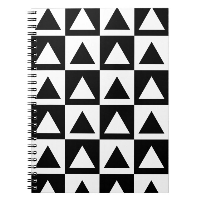 Carnet Motif géométrique triangle noir et blanc (Devant)