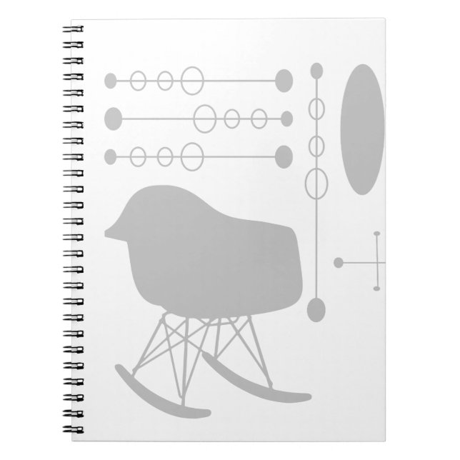 Carnet Motif gris du milieu du siècle Silhouette (Devant)