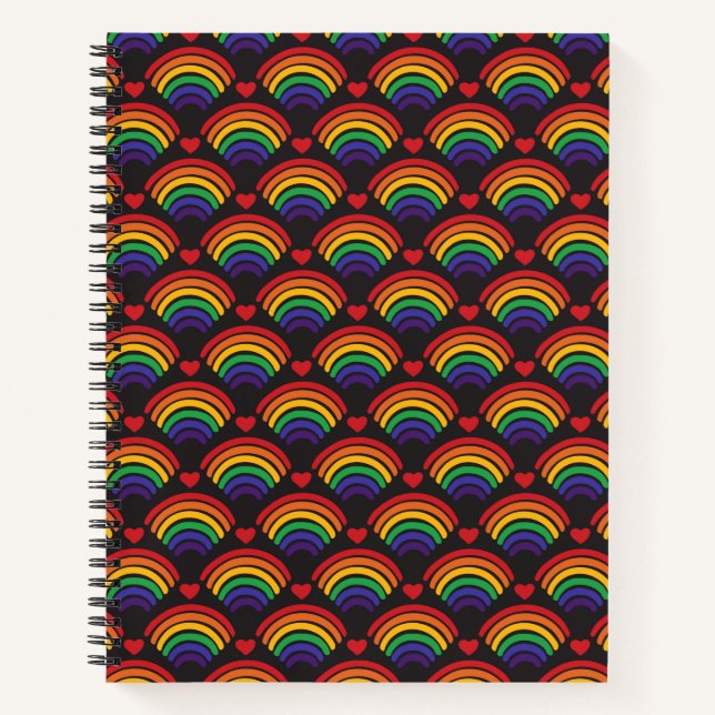 Carnet Motif Heart & Rainbows (Devant)