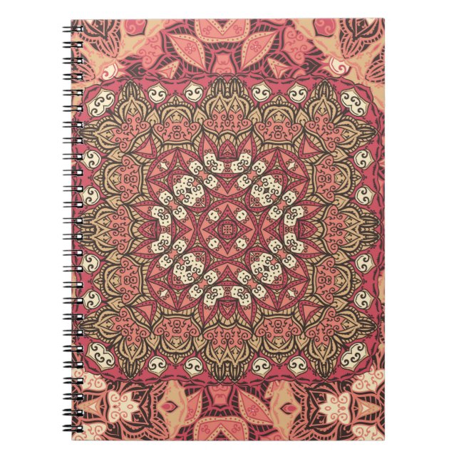 Carnet Motif indien abstrait médaillon. Boho et gypsy  (Devant)