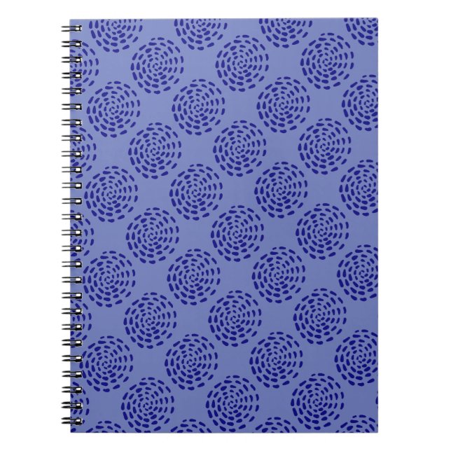Carnet Motif Indigo bleu foncé rayé sur bleu (Devant)