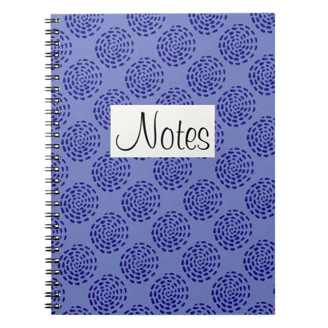 Carnet Motif Indigo bleu foncé rayé sur bleu (Devant)