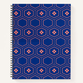 Carnet Motif Kikko rouge et bleu Géométrique traditionnel