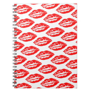 Carnet Motif Lèvres Rouges