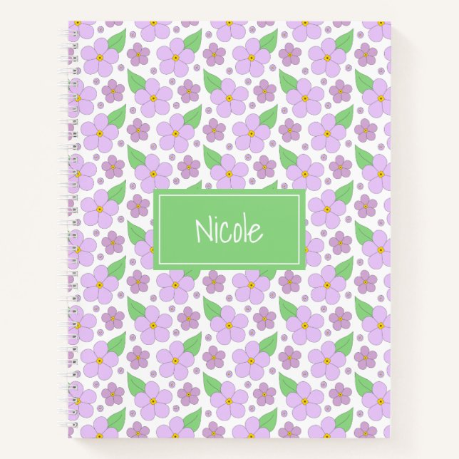 Carnet Motif Lilac Flowers (Devant)