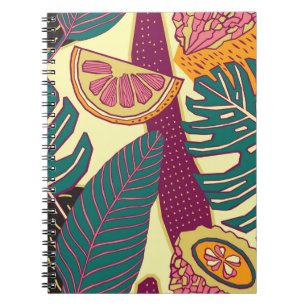 Carnet Motif lumineux Tropical tiré à la main