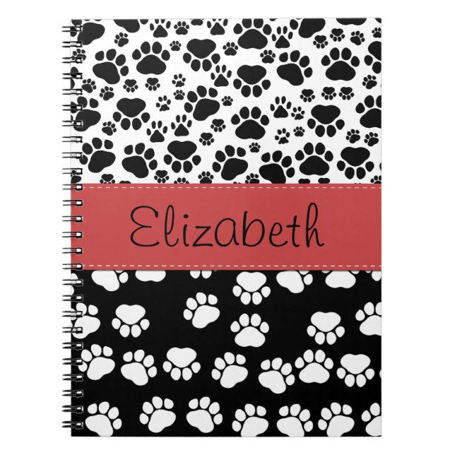 Carnet Motif mâle, Patrouilles de chien, Noir et Blanc, V (Devant)
