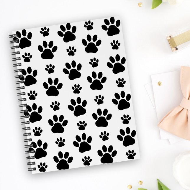 Carnet Motif mâle, pattes de chien, Empreintes de pattes, (Créateur téléchargé)
