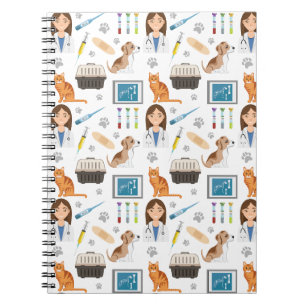 Carnet Motif Médical Coloré Vétérinaire Animal Docteur Vé