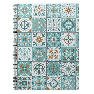 Carnet Motif méditerranéen continu de tuiles marocaines
