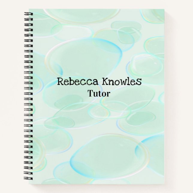 Carnet Motif mignon bulles vertes (Devant)