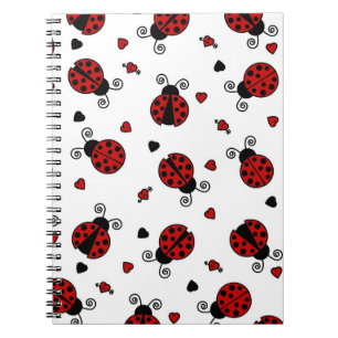 Carnet Motif mignon de coccinelle et de coeurs