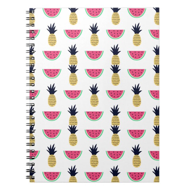 Carnet Motif mignon de griffonnage d'ananas et de (Devant)