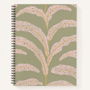 Carnet Motif Moderne de Feuille de Palmier Tropical Sage 