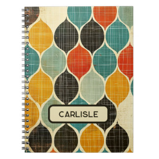 Carnet Motif moderne du Moyen-siècle rétro Turquoise Brow