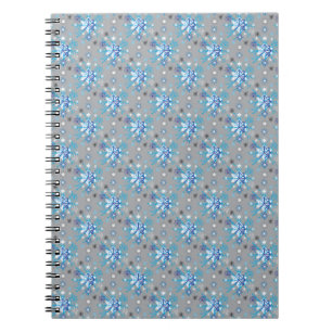 Carnet Motif moderne gris et bleu Holiday Snowflakes