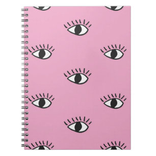 Carnet Motif moderne sans soudure avec yeux dessinés à la