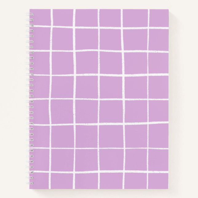 Carnet Motif moderne violet blanc (Devant)