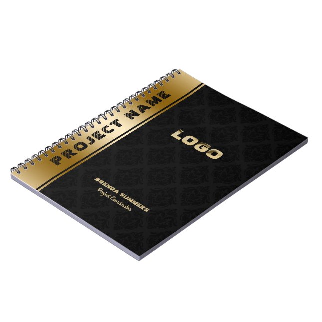 Carnet Motif noir Damasques or de l'accent de bande (Côté gauche)