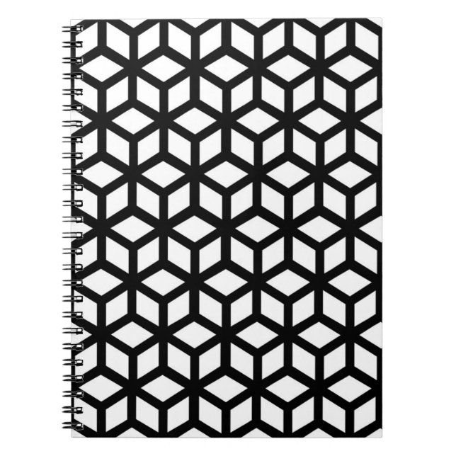 Carnet Motif noir et blanc de cube (Devant)