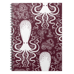 Carnet motif Octopus vintage.
