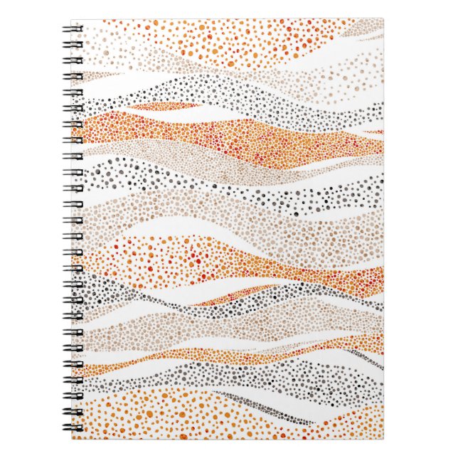 Carnet Motif ondulé en forme de pointillisme. Nom (Devant)