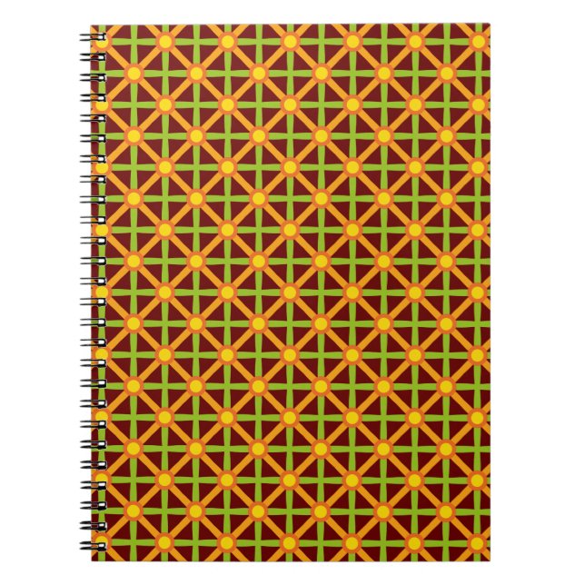 Carnet Motif orange et jaune inspiré par Retro (Devant)