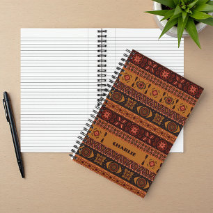 Carnet Motif ornemental tribal de terre cuite moderne